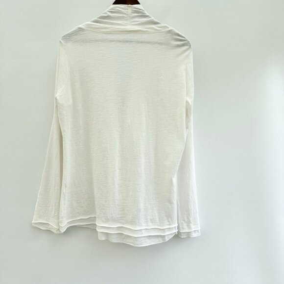 White Cotton Cardigan long sleeves size large - Picture 2 of 11